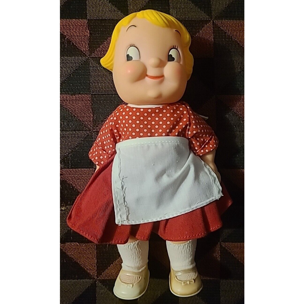Vintage Campbell Soup Kid Girl Doll 10" w/ Heart Eyes Soft Rubber Vinyl PVC